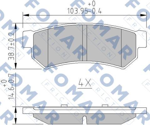 FOMAR Friction FO 887683 - Гальмівні колодки, дискові гальма autozip.com.ua