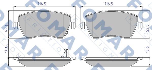 FOMAR Friction FO 839181 - Гальмівні колодки, дискові гальма autozip.com.ua