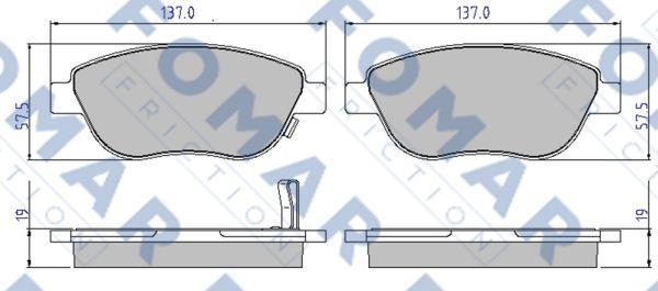 FOMAR Friction FO 827581 - Гальмівні колодки, дискові гальма autozip.com.ua