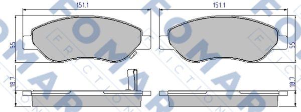 FOMAR Friction FO 827681 - Гальмівні колодки, дискові гальма autozip.com.ua