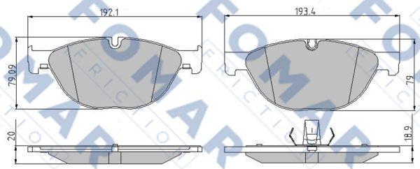 FOMAR Friction FO 876783 - Гальмівні колодки, дискові гальма autozip.com.ua