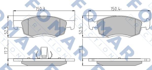 FOMAR Friction FO 873681 - Гальмівні колодки, дискові гальма autozip.com.ua