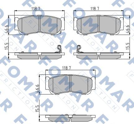 FOMAR Friction FO 872981 - Гальмівні колодки, дискові гальма autozip.com.ua