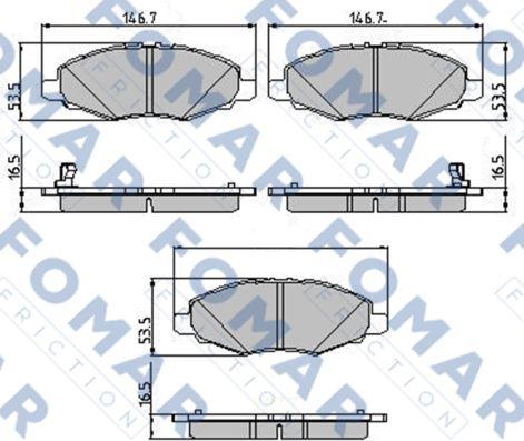 FOMAR Friction FO 872281 - Гальмівні колодки, дискові гальма autozip.com.ua