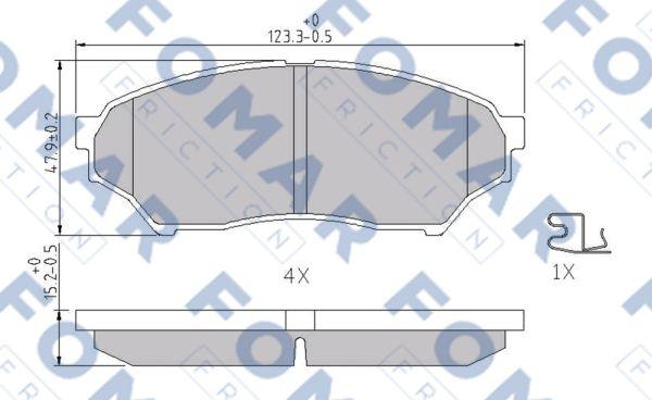 FOMAR Friction FO 340181 - Гальмівні колодки, дискові гальма autozip.com.ua