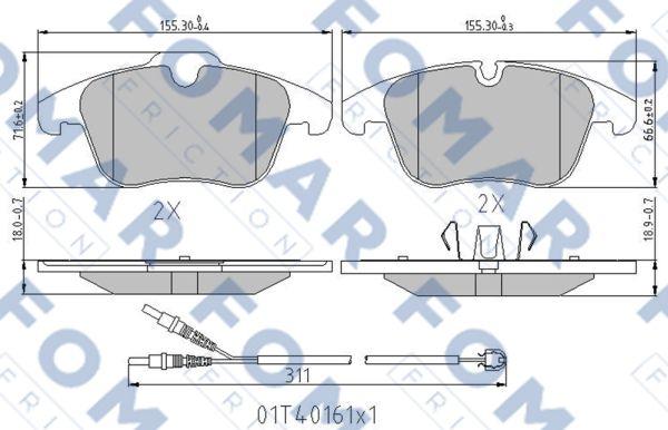 FOMAR Friction FO 338481 - Гальмівні колодки, дискові гальма autozip.com.ua