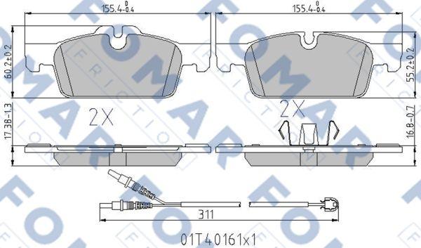 FOMAR Friction FO 337581 - Гальмівні колодки, дискові гальма autozip.com.ua