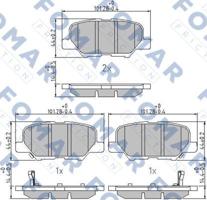 FOMAR Friction FO 249781 - Гальмівні колодки, дискові гальма autozip.com.ua