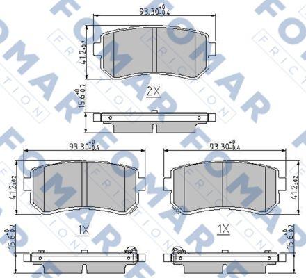 FOMAR Friction FO 244581 - Гальмівні колодки, дискові гальма autozip.com.ua