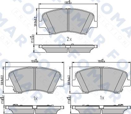 FOMAR Friction FO 244281 - Гальмівні колодки, дискові гальма autozip.com.ua