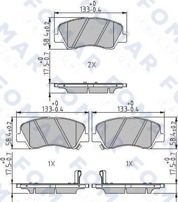 FOMAR Friction FO 246881 - Гальмівні колодки, дискові гальма autozip.com.ua