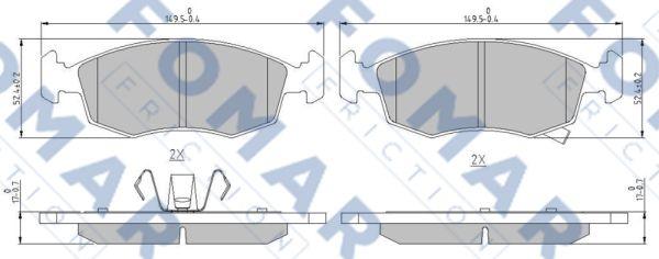 FOMAR Friction FO 242081 - Гальмівні колодки, дискові гальма autozip.com.ua