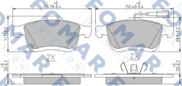 FOMAR Friction FO 250481 - Гальмівні колодки, дискові гальма autozip.com.ua