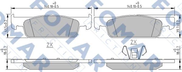 FOMAR Friction FO 250581 - Гальмівні колодки, дискові гальма autozip.com.ua