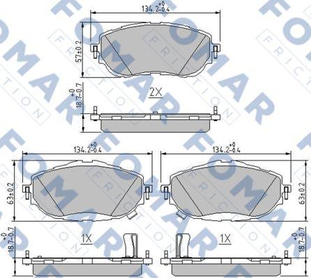 FOMAR Friction FO 261981 - Гальмівні колодки, дискові гальма autozip.com.ua