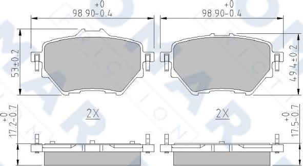 FOMAR Friction FO 261781 - Гальмівні колодки, дискові гальма autozip.com.ua