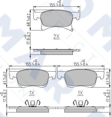 FOMAR Friction FO 268681 - Гальмівні колодки, дискові гальма autozip.com.ua