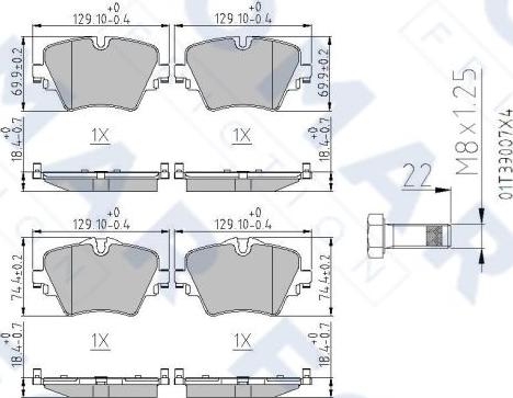 FOMAR Friction FO 267281 - Гальмівні колодки, дискові гальма autozip.com.ua