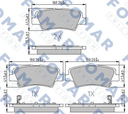 FOMAR Friction FO 207983 - Гальмівні колодки, дискові гальма autozip.com.ua