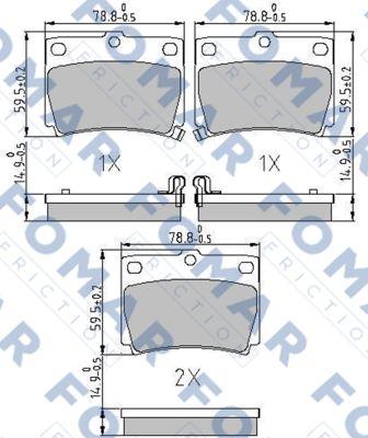 FOMAR Friction FO 239281 - Гальмівні колодки, дискові гальма autozip.com.ua