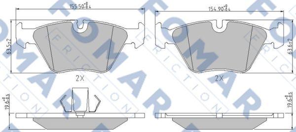 FOMAR Friction FO 237681 - Гальмівні колодки, дискові гальма autozip.com.ua