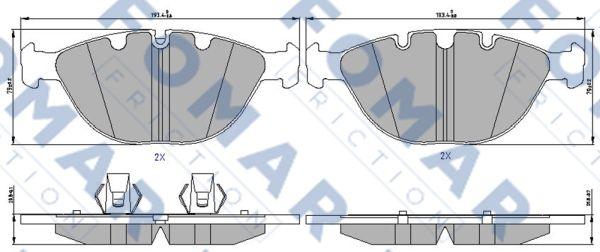 FOMAR Friction FO 228583 - Гальмівні колодки, дискові гальма autozip.com.ua