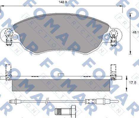 FOMAR Friction FO 786981 - Гальмівні колодки, дискові гальма autozip.com.ua