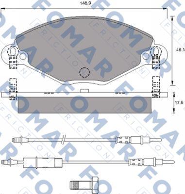 FOMAR Friction FO 787081 - Гальмівні колодки, дискові гальма autozip.com.ua