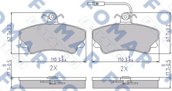 FOMAR Friction FO 725981 - Гальмівні колодки, дискові гальма autozip.com.ua