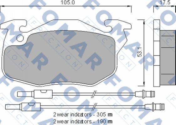 FOMAR Friction FO 721281 - Гальмівні колодки, дискові гальма autozip.com.ua