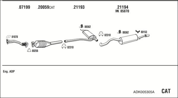 Fonos ADK005305A - Система випуску ОГ autozip.com.ua