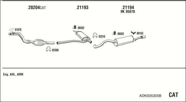 Fonos ADK005305B - Система випуску ОГ autozip.com.ua