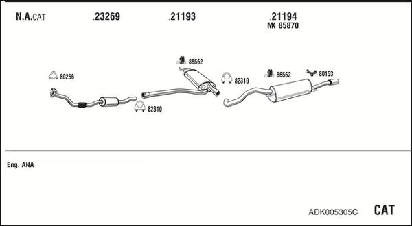 Fonos ADK005305C - Система випуску ОГ autozip.com.ua