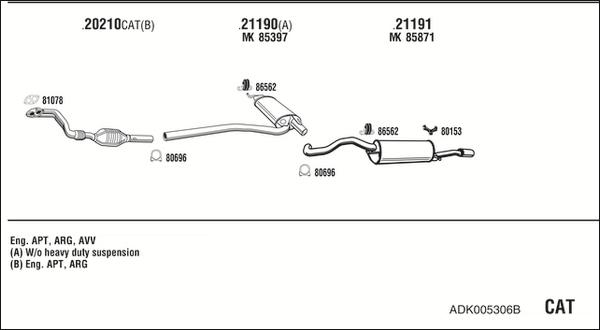 Fonos ADK005306B - Система випуску ОГ autozip.com.ua