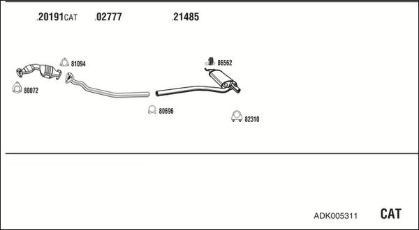 Fonos ADK005311 - Система випуску ОГ autozip.com.ua