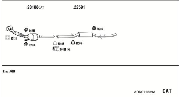 Fonos ADK011339A - Система випуску ОГ autozip.com.ua