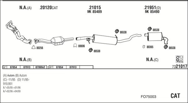 Fonos FO75003 - Система випуску ОГ autozip.com.ua