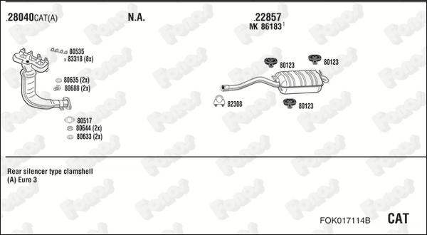 Fonos FOK017114B - Система випуску ОГ autozip.com.ua