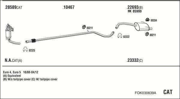 Fonos FOK030839A - Система випуску ОГ autozip.com.ua