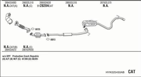 Fonos HYK025450AB - Система випуску ОГ autozip.com.ua