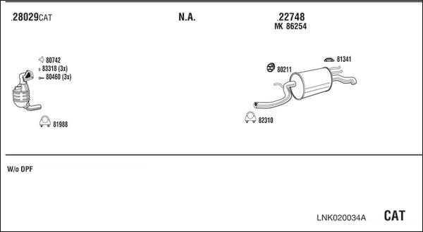 Fonos LNK020034A - Система випуску ОГ autozip.com.ua