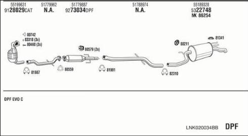 Fonos LNK020034BB - Система випуску ОГ autozip.com.ua