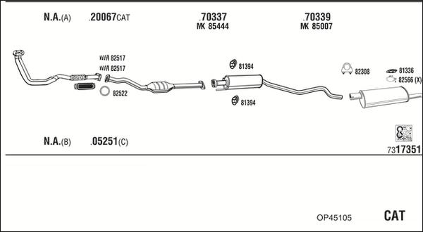 Fonos OP45105 - Система випуску ОГ autozip.com.ua