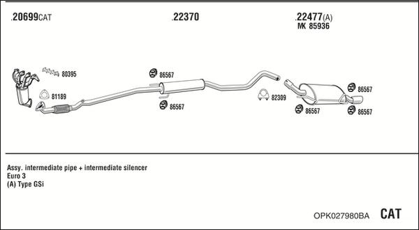 Fonos OPK027980BA - Система випуску ОГ autozip.com.ua