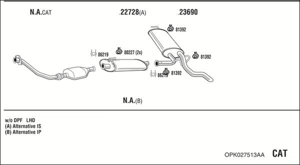 Fonos OPK027513AA - Система випуску ОГ autozip.com.ua