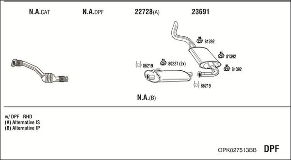 Fonos OPK027513BB - Система випуску ОГ autozip.com.ua