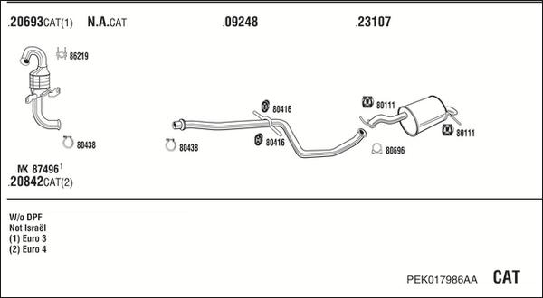 Fonos PEK017986AA - Система випуску ОГ autozip.com.ua