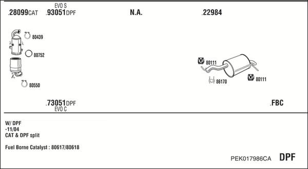 Fonos PEK017986CA - Система випуску ОГ autozip.com.ua