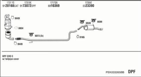 Fonos PEK033265BB - Система випуску ОГ autozip.com.ua