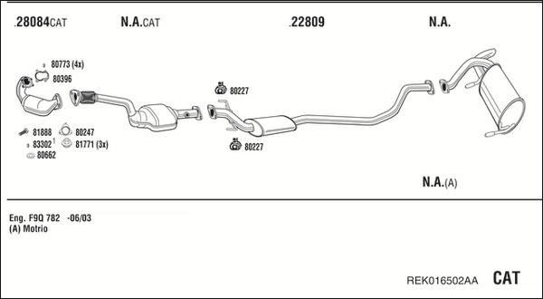 Fonos REK016502AA - Система випуску ОГ autozip.com.ua